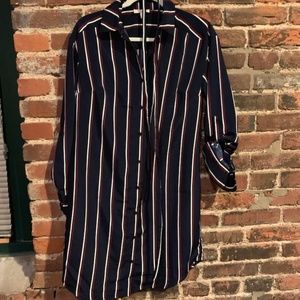 Navy, Red, White Tshirt dress with belt